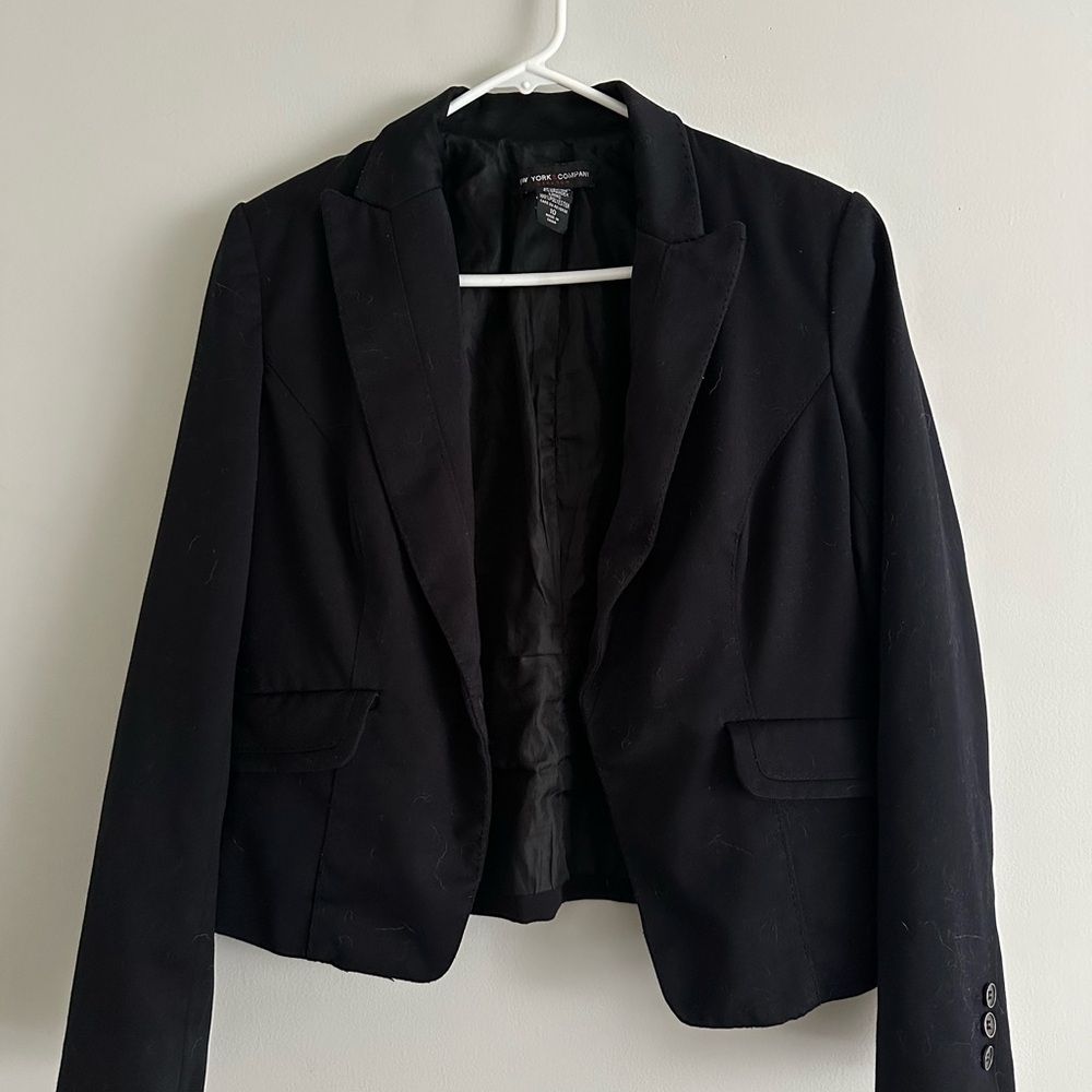 New York & Company Elegant Black Suit Jacket
